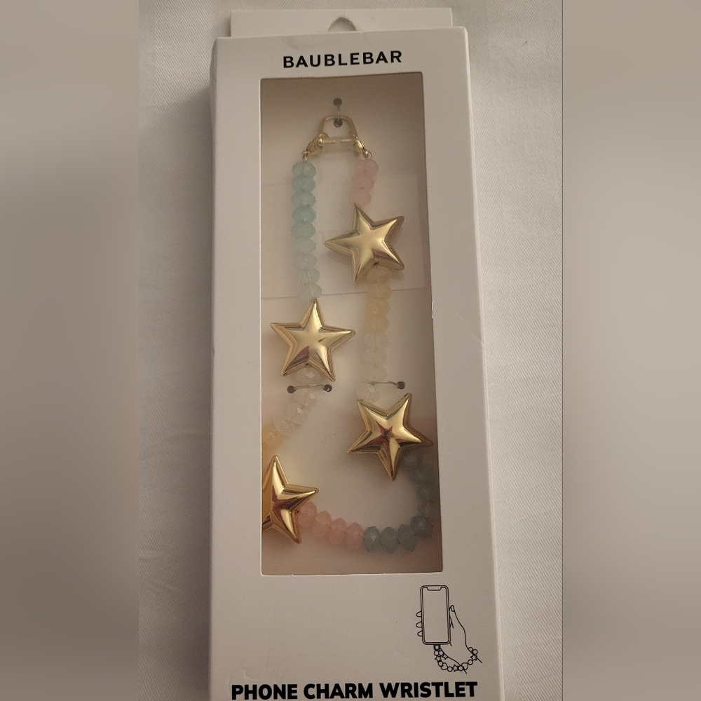 BaubleBar Gold Star Phone Charm Wristlet